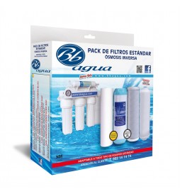 Pack 4 Filtros para equipos purificadores de Osmosis Inversa.  Bbagua.