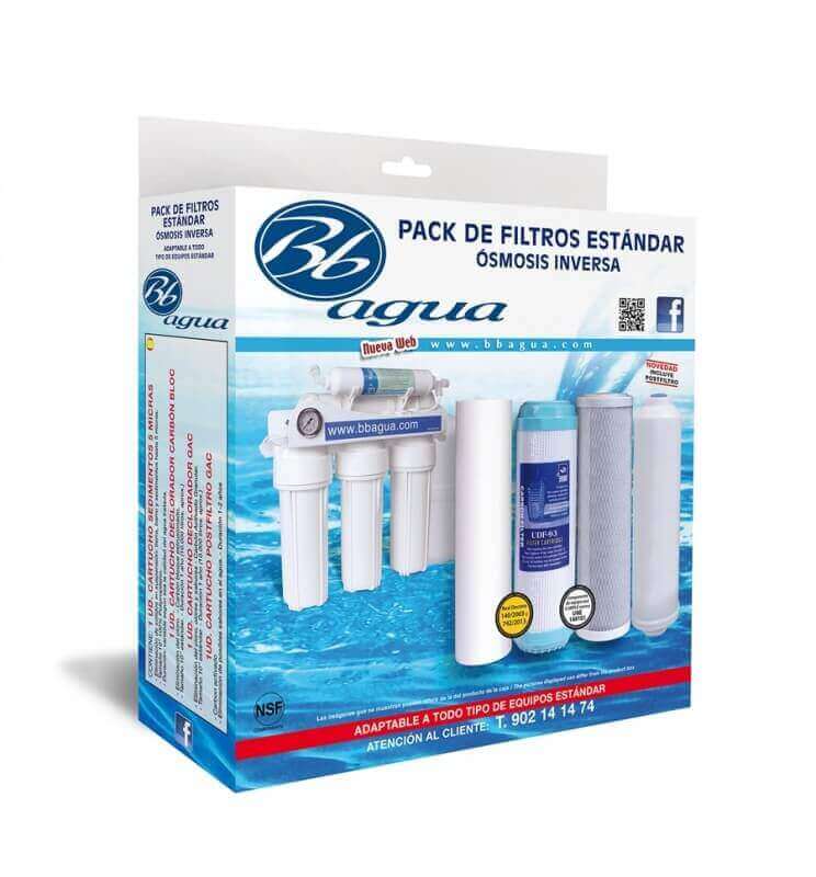 Pacco da 4 filtri per sistemi di purificazione ad osmosi inversa. Bbagua.