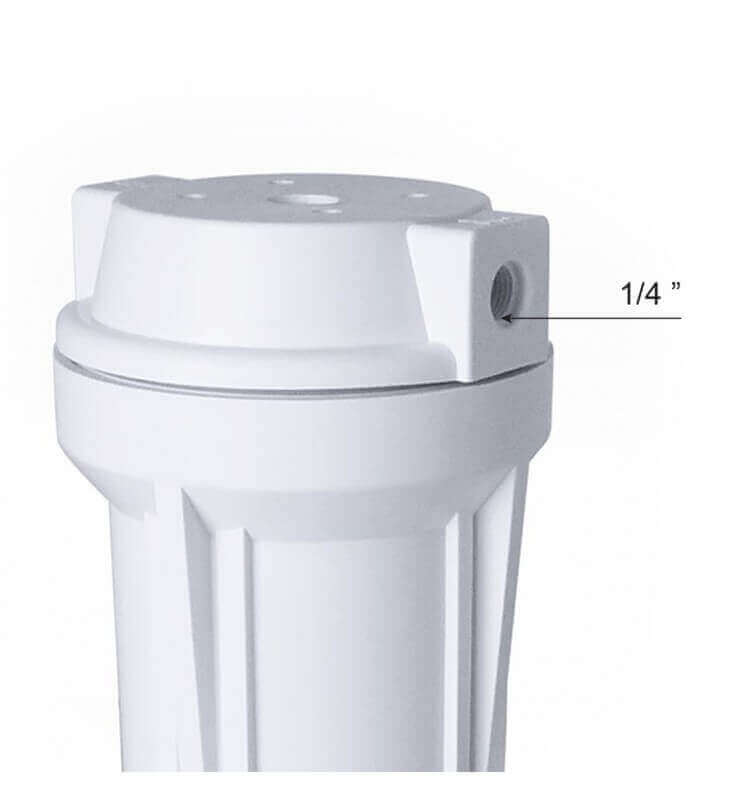 Vaso 10" Blanco Rosca 1/4 para equipos purificadores de Osmosis Inversa.  Bbagua.