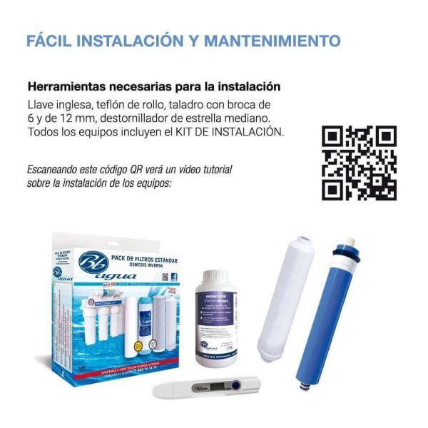 Membranas para equipos purificadores de Osmosis Inversa. Bbagua.