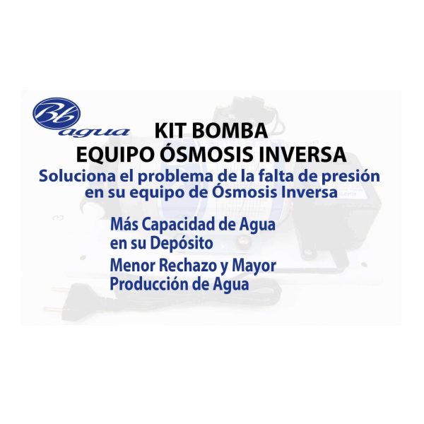 Kit Bomba ósmosis para equipos purificadores de Osmosis Inversa. Bbagua.